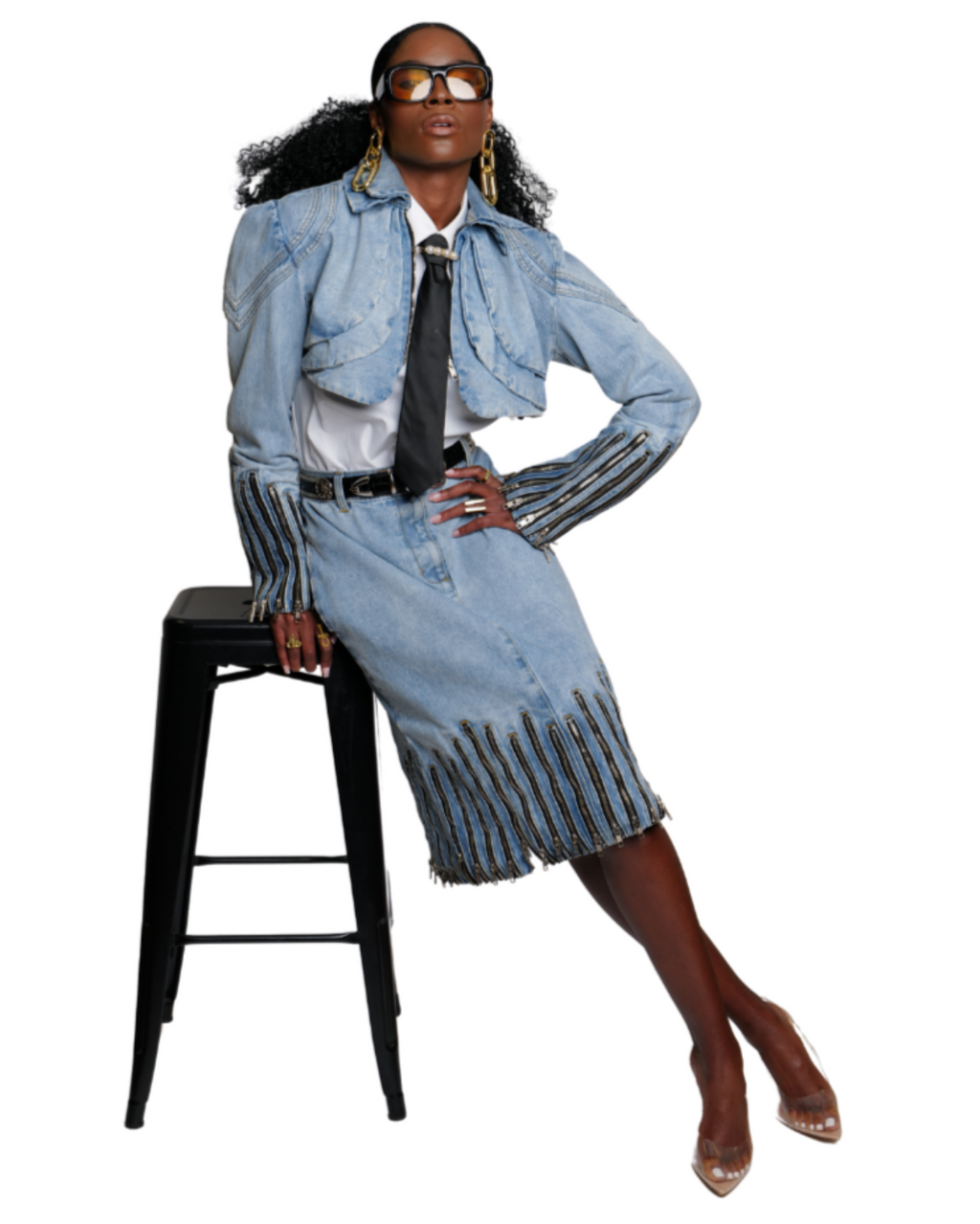 Dominion Zip Pencil Skirt
