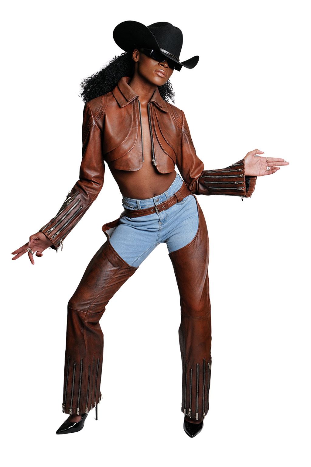Outlaw Cropped Leather Jacket