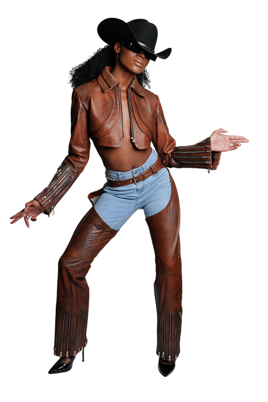 Outlaw Cropped Leather Jacket