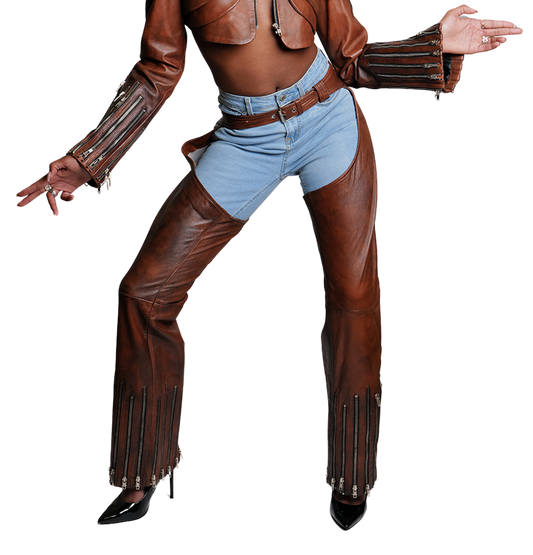 WESTERN LEATHER CHAP PANTS