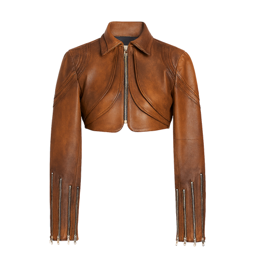 Outlaw Cropped Leather Jacket