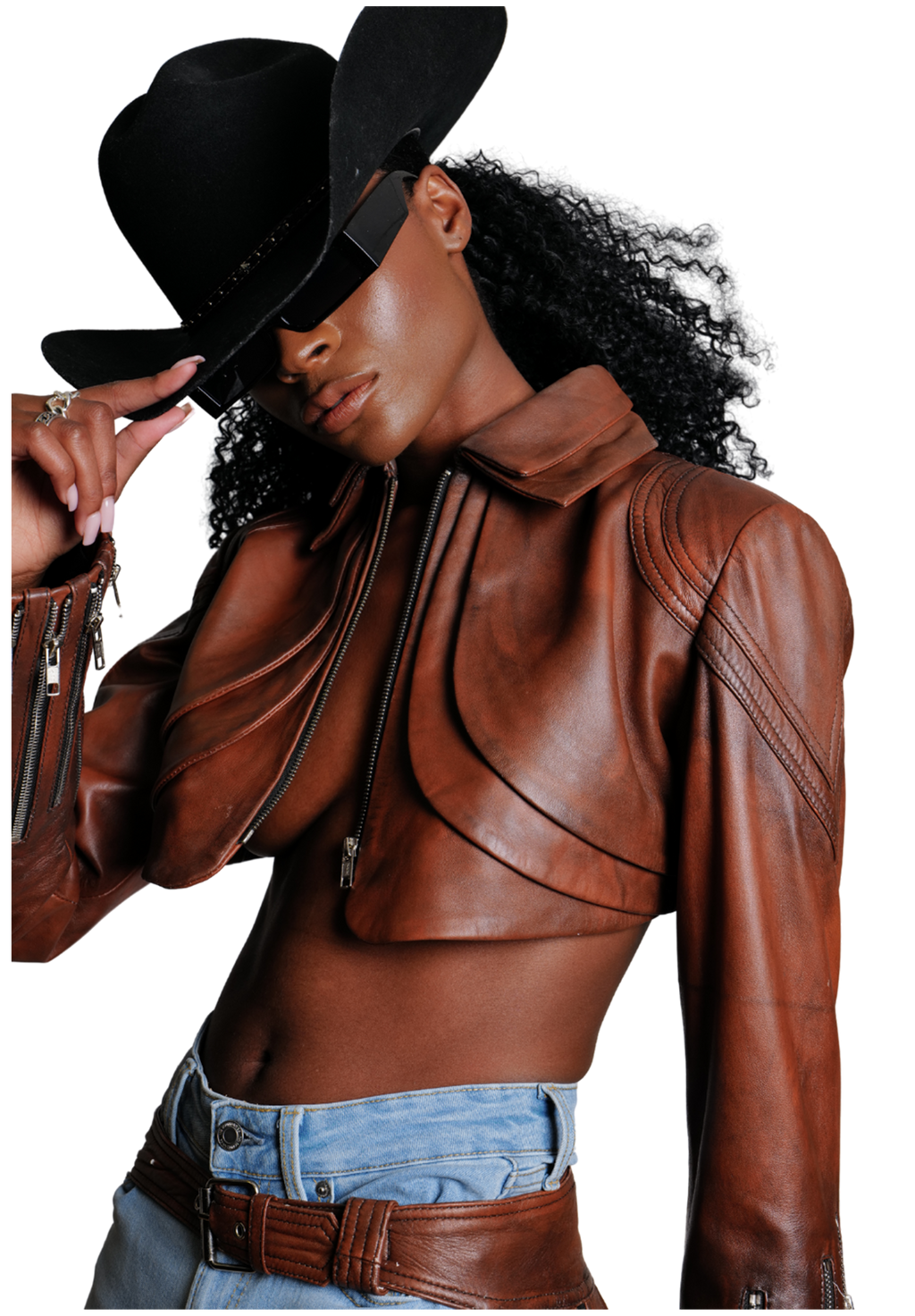 Outlaw Cropped Leather Jacket