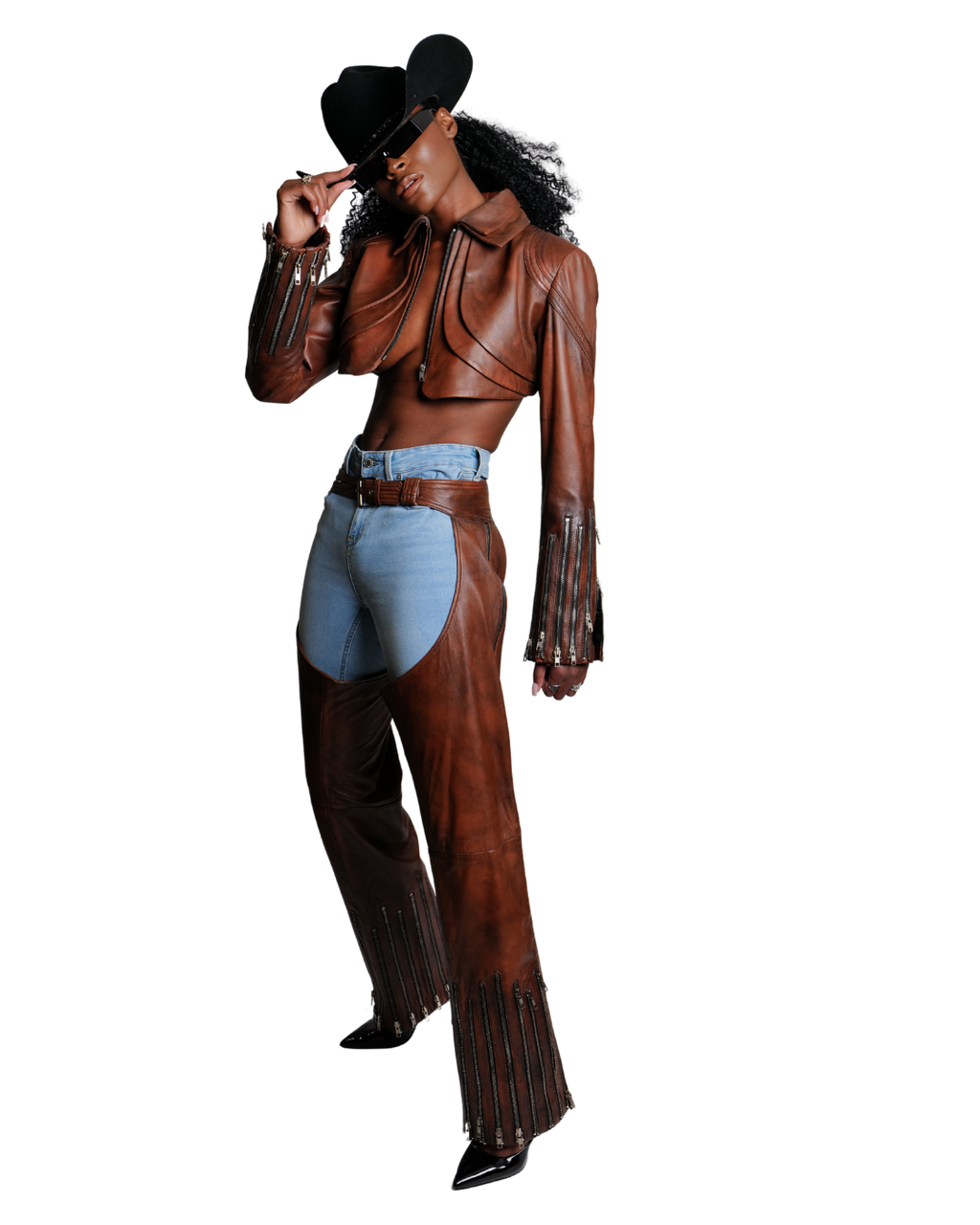 Outlaw Cropped Leather Jacket