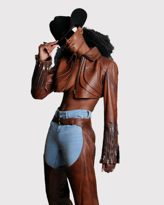 Outlaw Cropped Leather Jacket