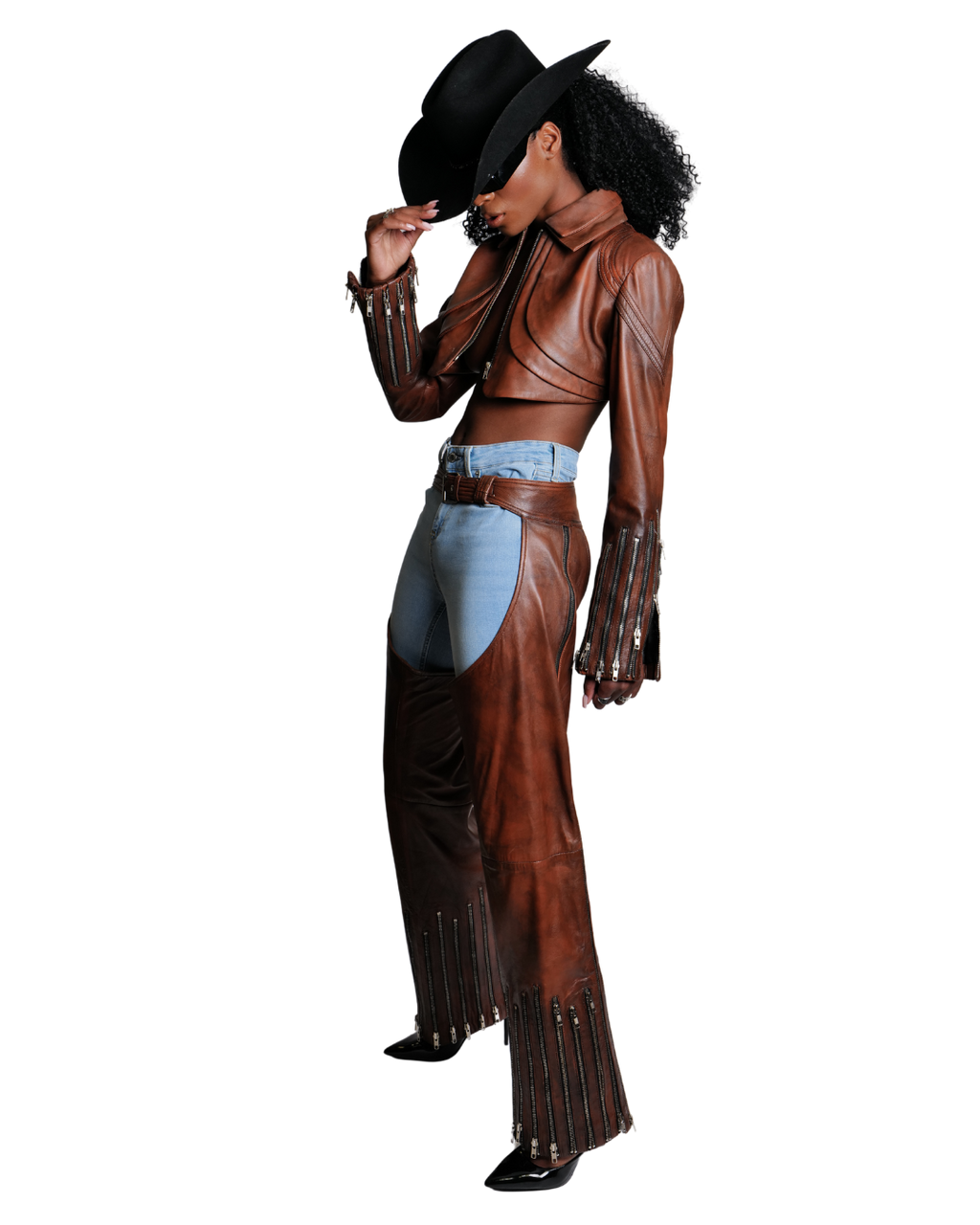 Outlaw Cropped Leather Jacket
